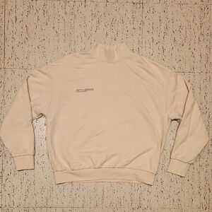 Pangaia Tan Cream Pullover Crewneck Turtle Neck Sweater